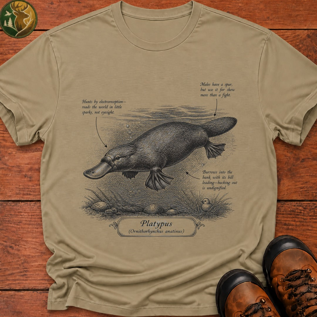 Platypus Field Guide T Shirt - Khaki