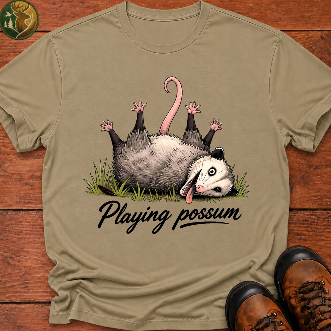 Playing Possum T-Shirt - Khaki