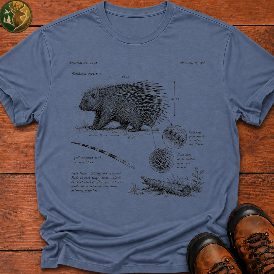 Porcupine Field Notes T Shirt - Blue Jean