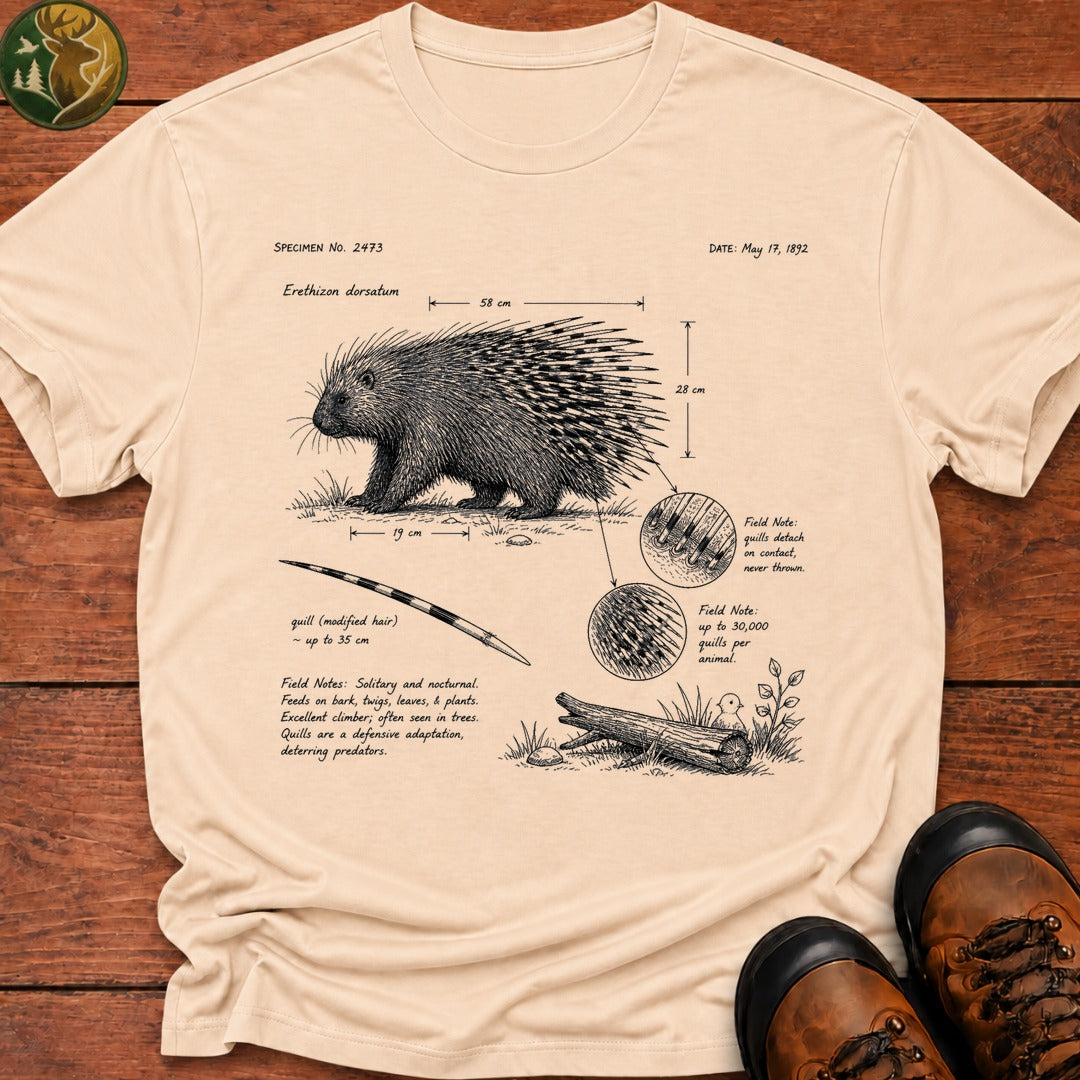 Porcupine Field Notes T Shirt - Ivory