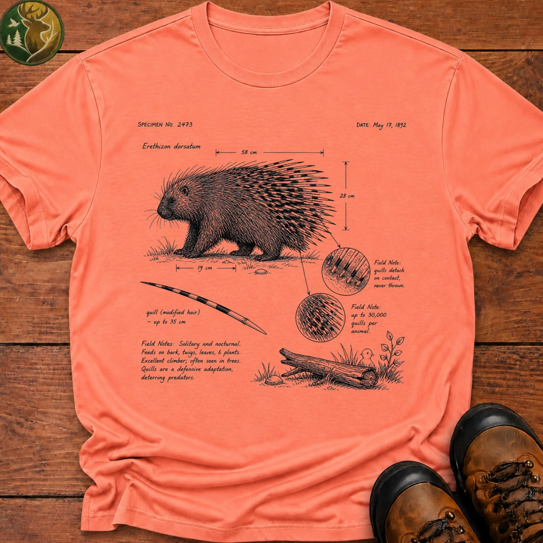 Porcupine Field Notes T Shirt - Melon