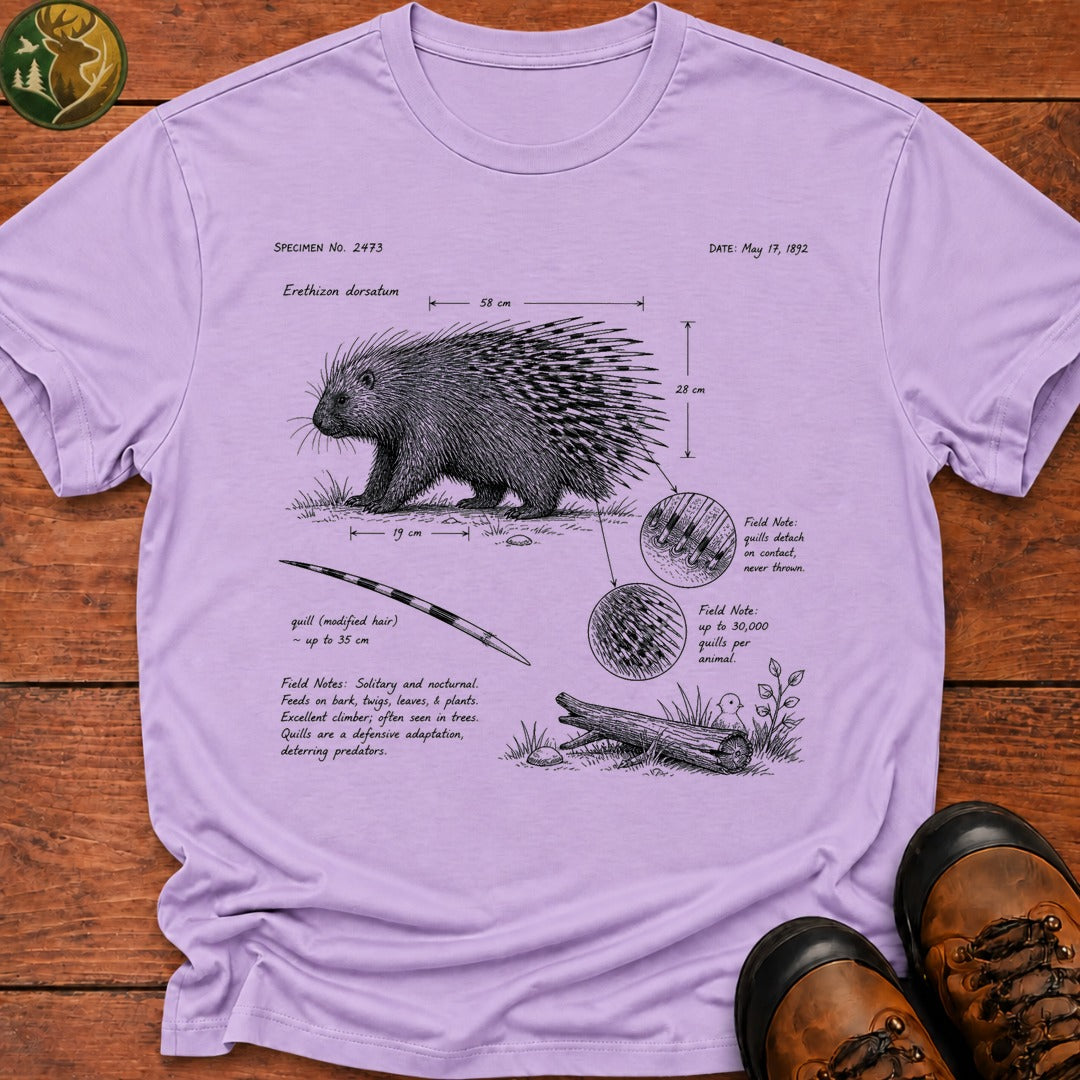 Porcupine Field Notes T Shirt - Orchid
