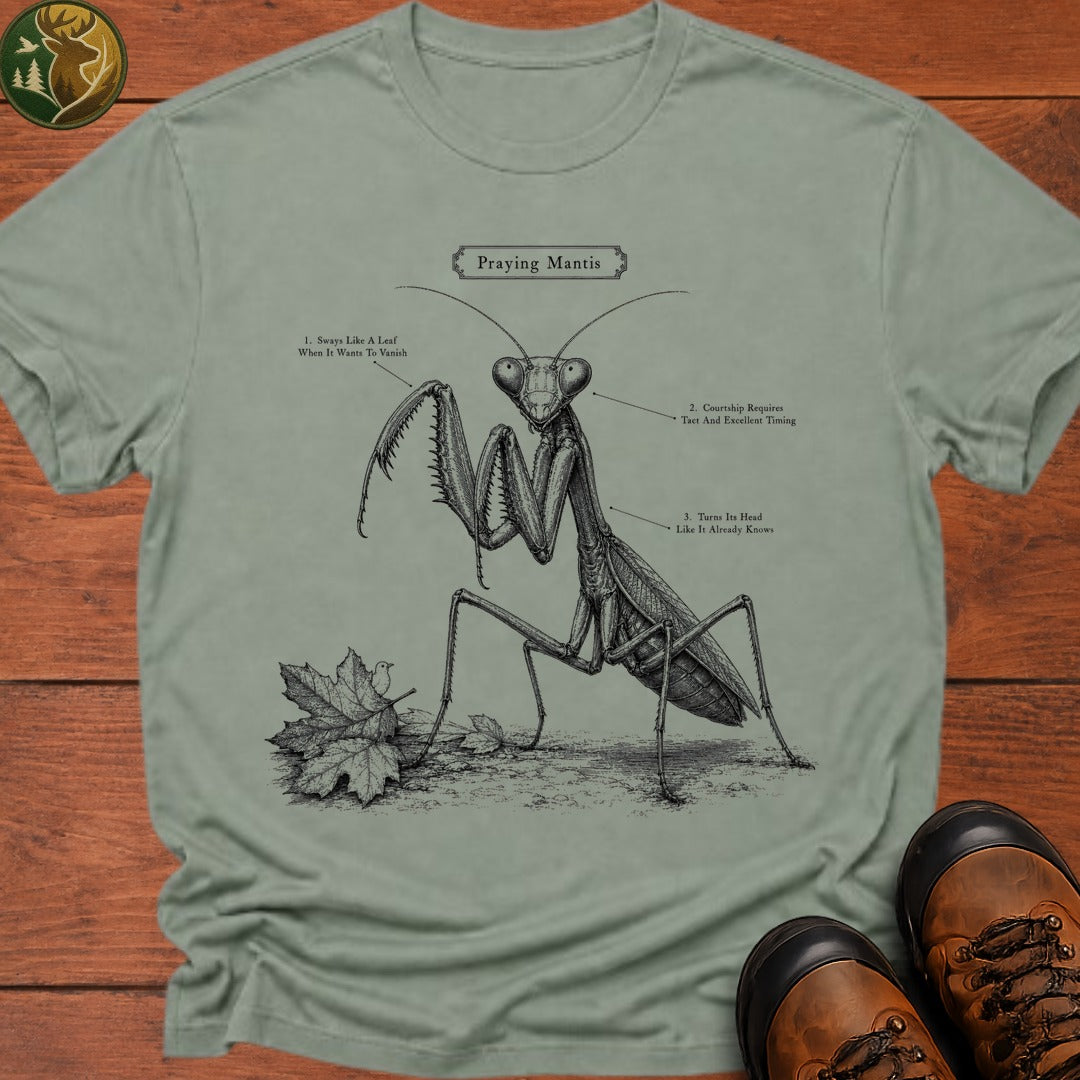 Praying Mantis Field Guide T Shirt - Bay