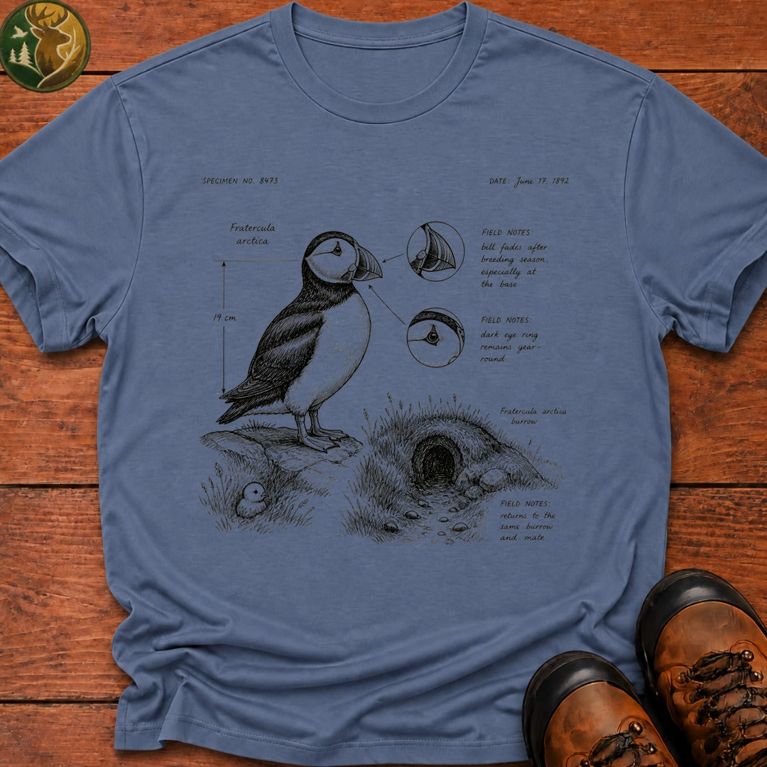 Puffin Field Notes T Shirt - Blue Jean