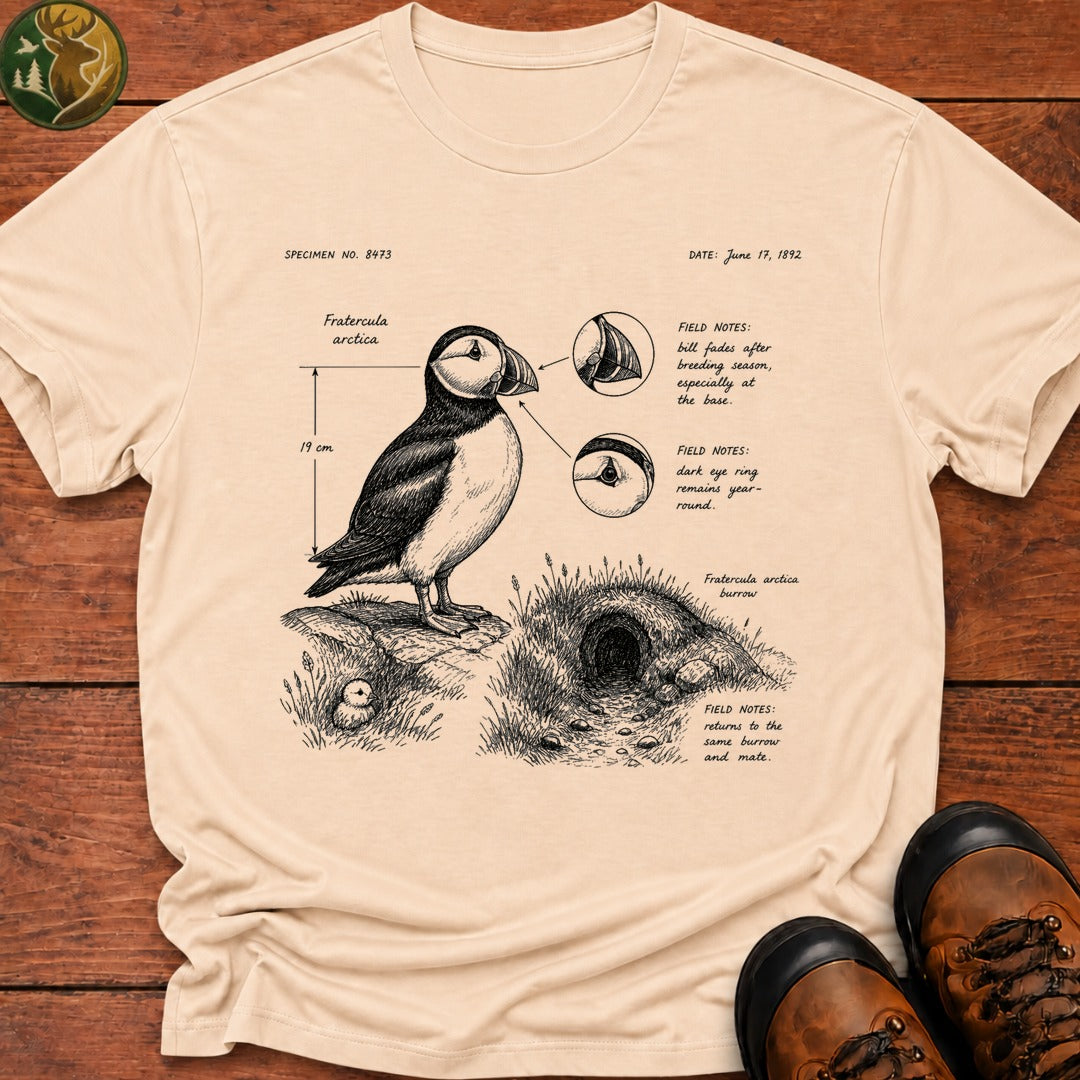 Puffin Field Notes T Shirt - Ivory