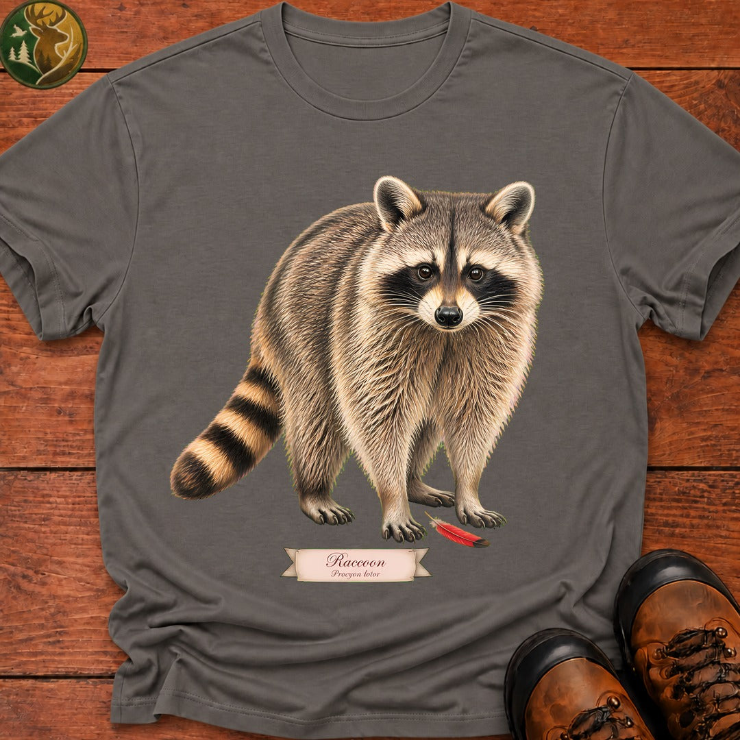 Raccoon Portrait T-Shirt - Grey