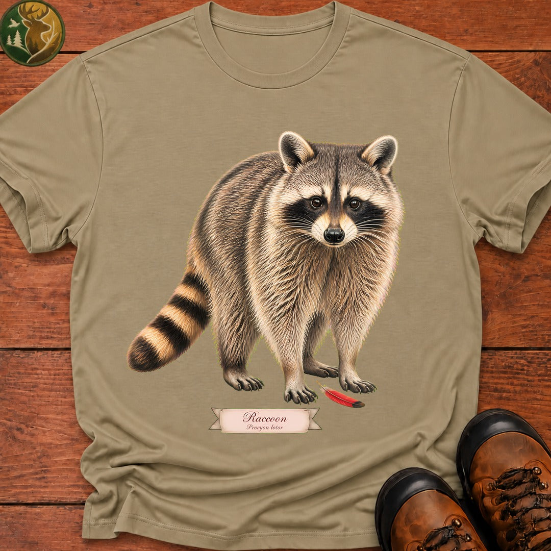 Raccoon Portrait T-Shirt - Khaki