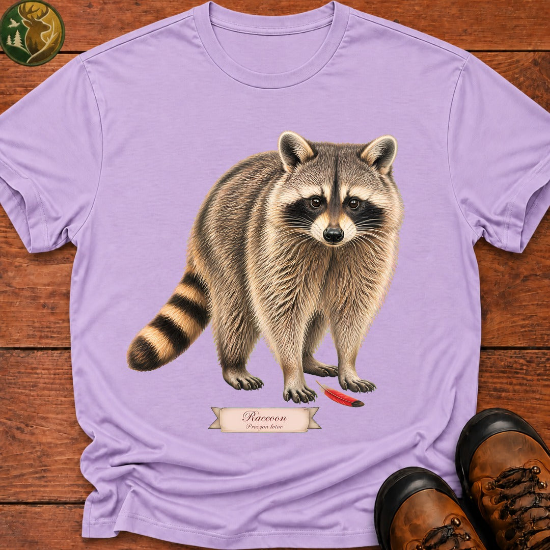 Raccoon Portrait T-Shirt - Orchid