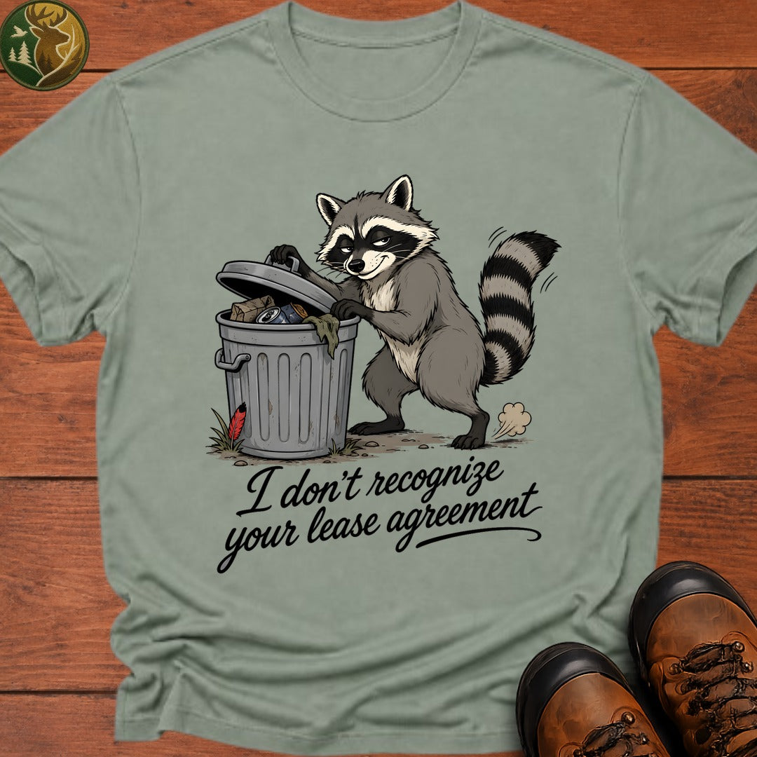 Racoon Lease Agreement T Shirt - Bay