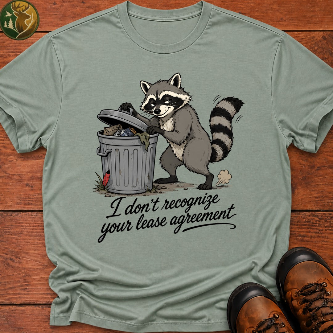 Racoon Lease Agreement T Shirt - Bay