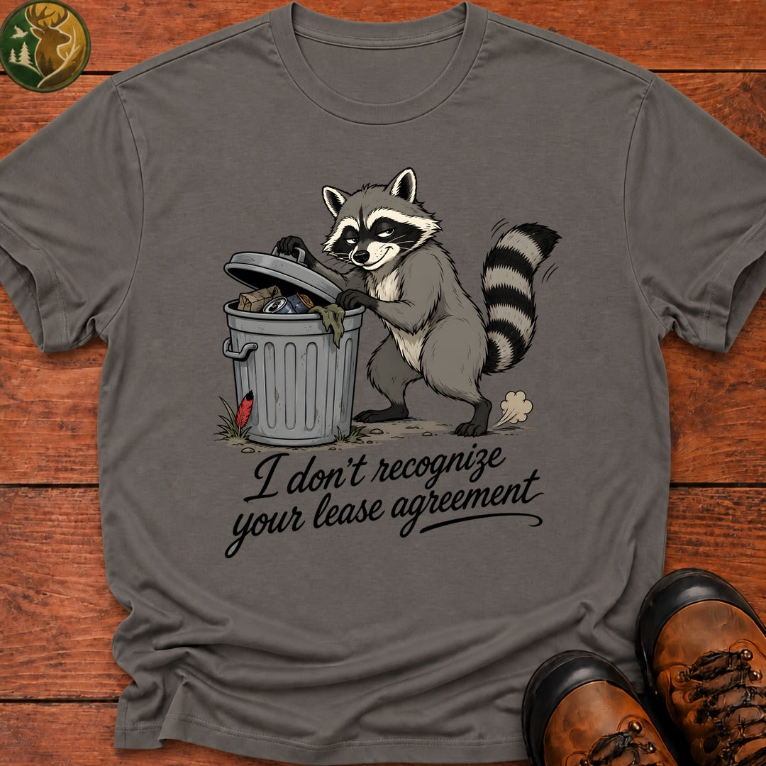 Racoon Lease Agreement T Shirt - Grey