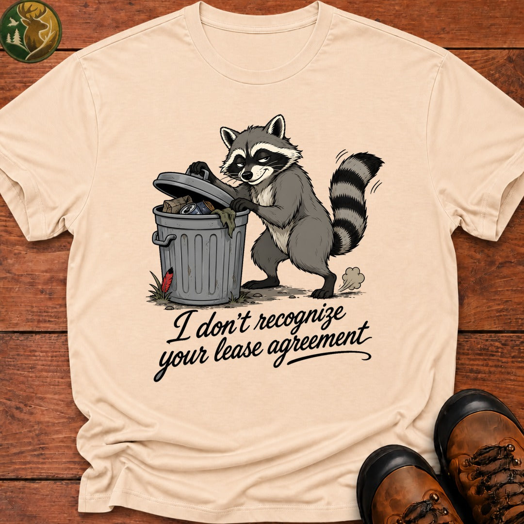 Racoon Lease Agreement T Shirt - Ivory