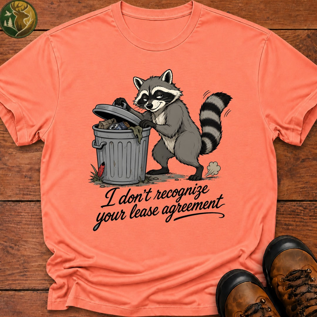 Racoon Lease Agreement T Shirt - Melon
