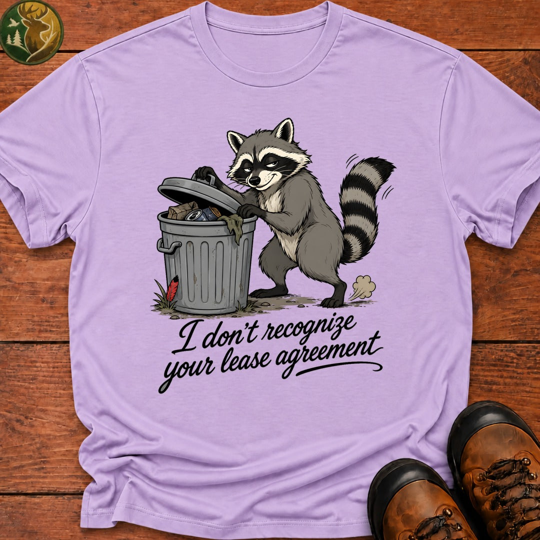 Racoon Lease Agreement T Shirt - Orchid