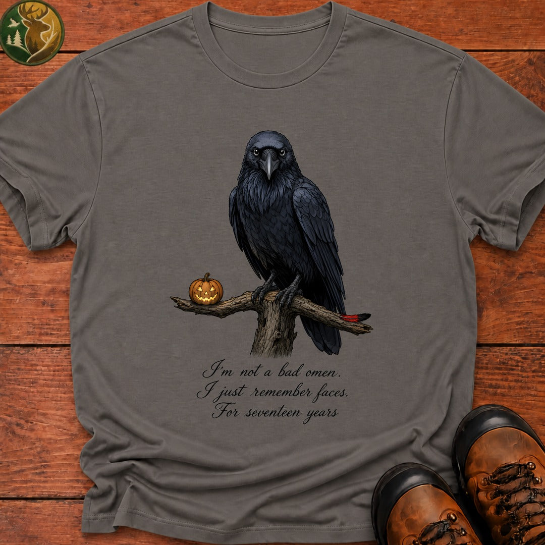 Raven Grudge Halloween T Shirt - Grey