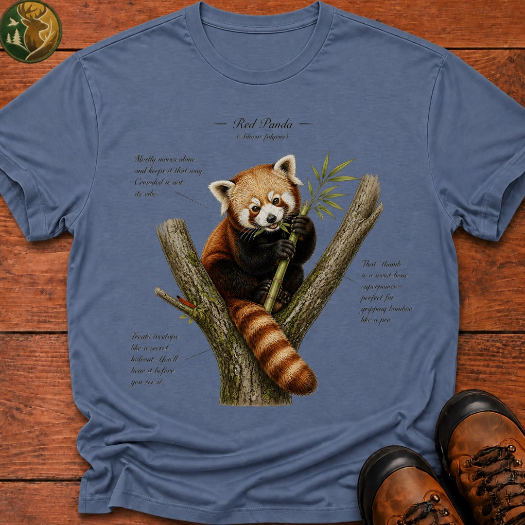 Red Panda Field Guide T Shirt - Blue Jean