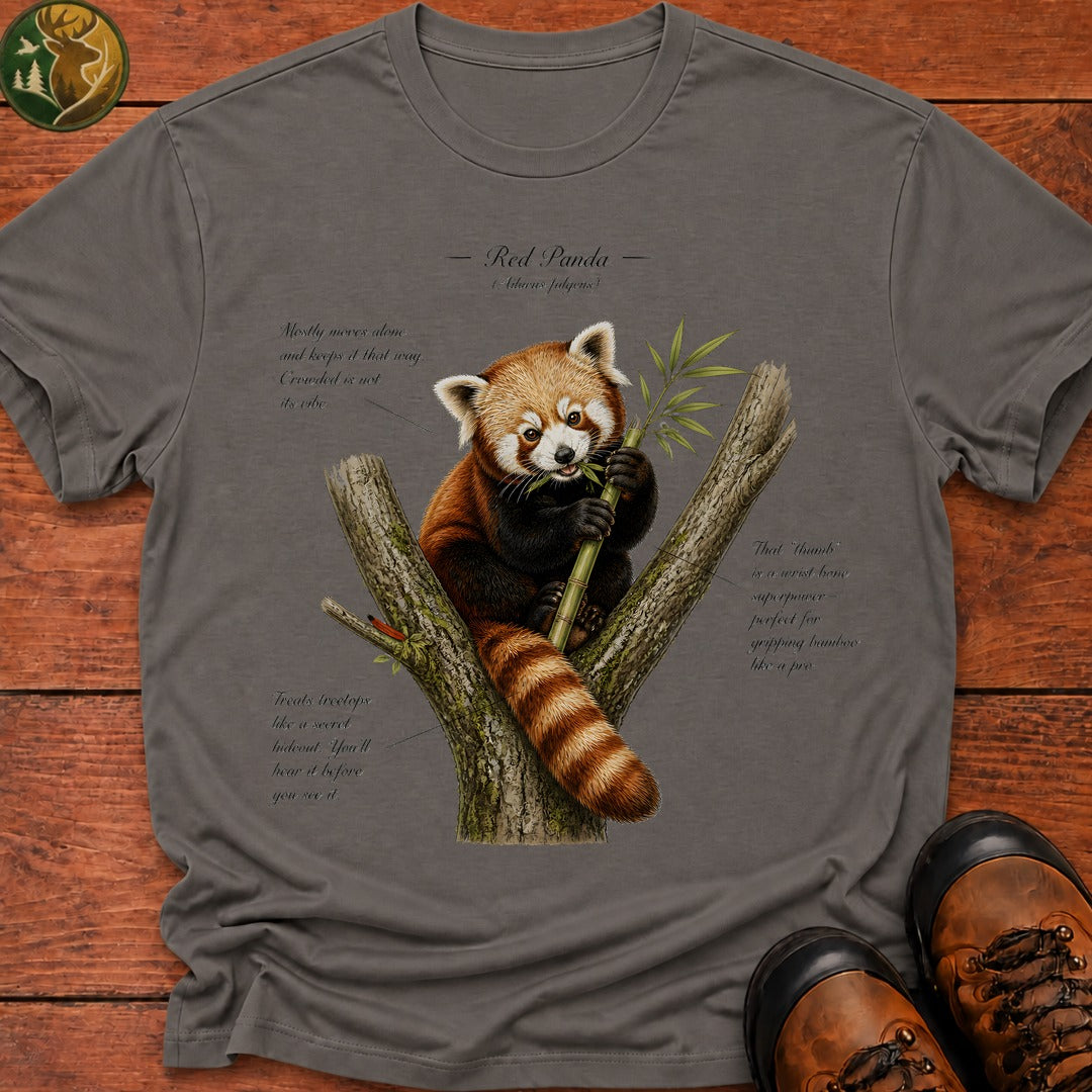 Red Panda Field Guide T Shirt - Grey