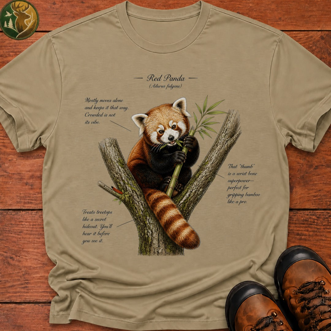 Red Panda Field Guide T Shirt - Khaki