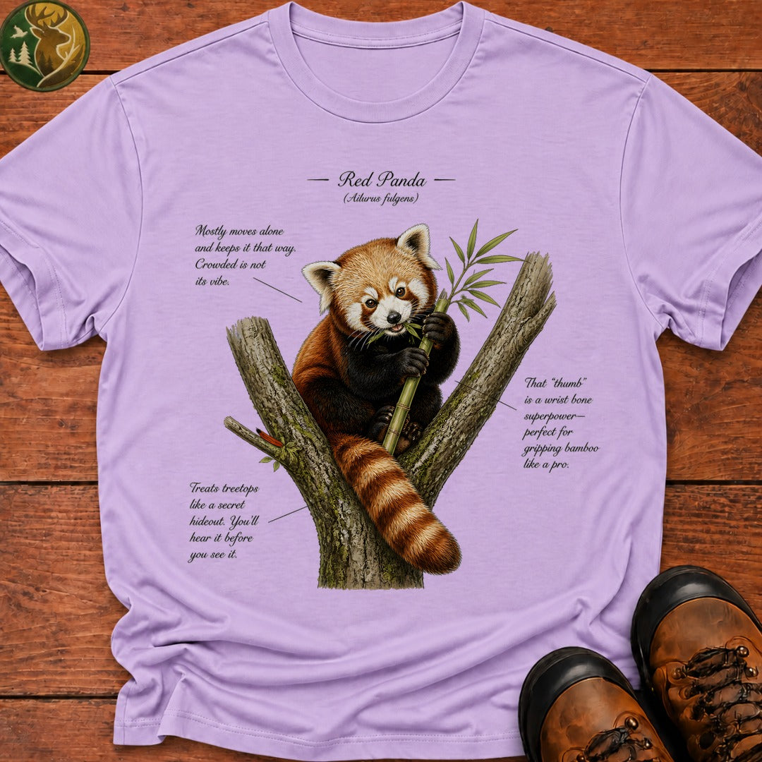 Red Panda Field Guide T Shirt - Orchid