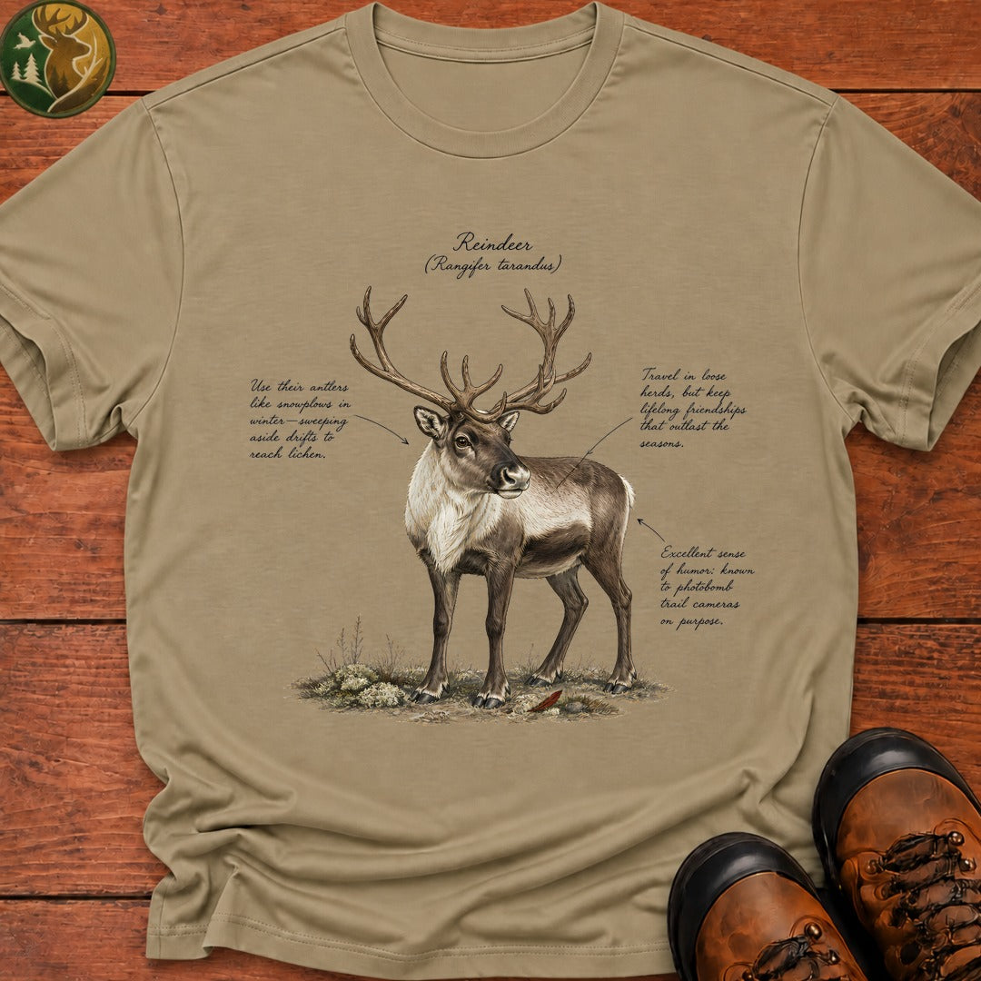 Reindeer Field Guide T-Shirt - Khaki