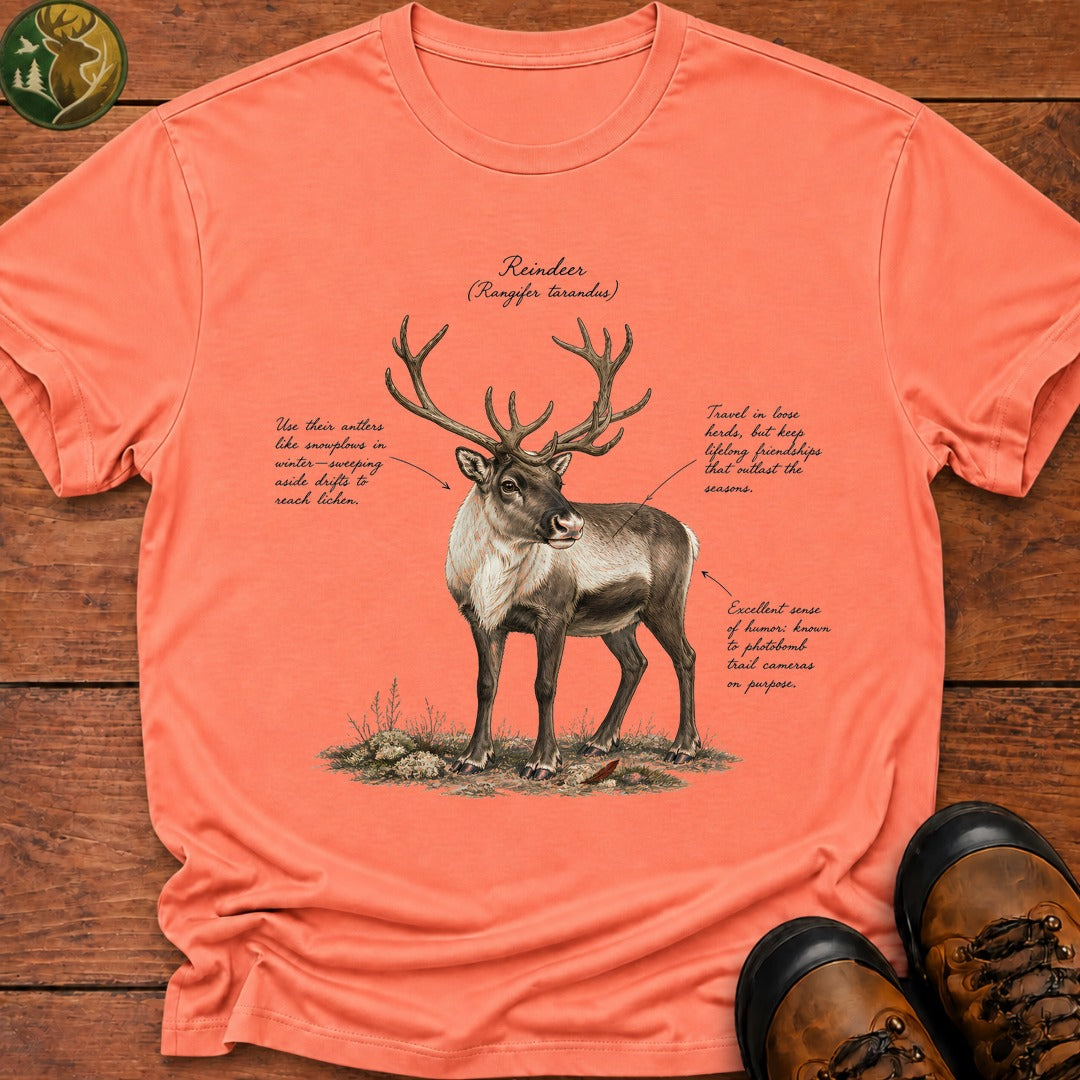 Reindeer Field Guide T-Shirt - Melon