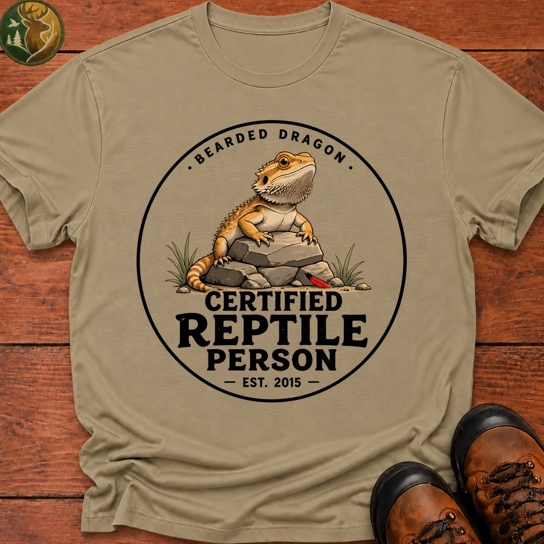 Reptile Person T-Shirt - Khaki