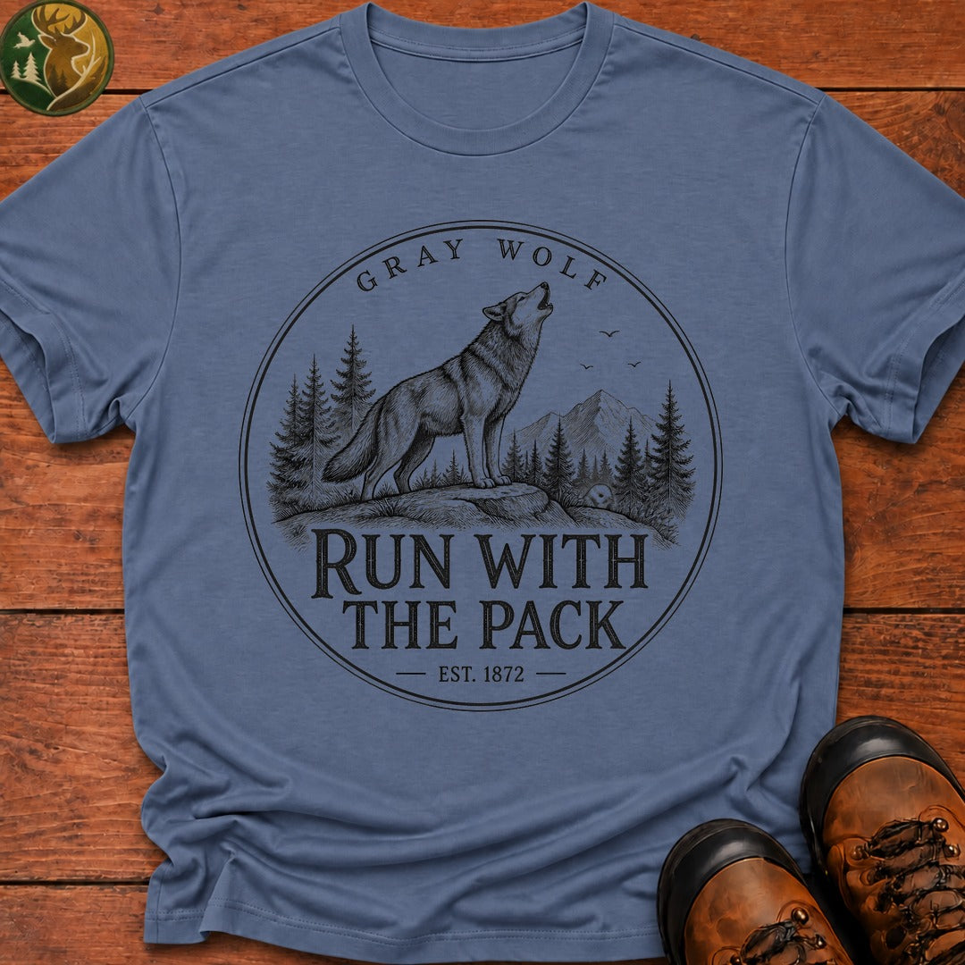 Run With The Pack T-Shirt - Blue Jean