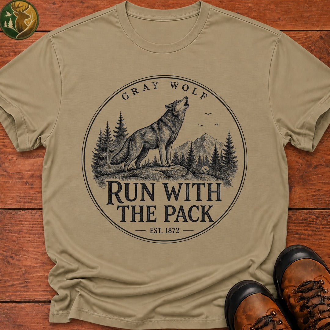 Run With The Pack T-Shirt - Khaki