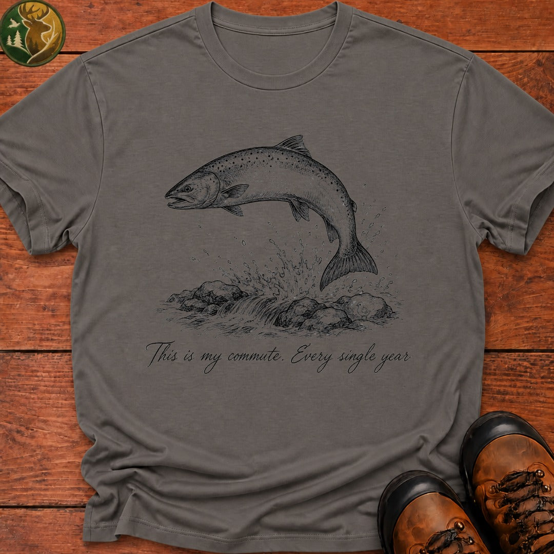 Salmon Commute T Shirt - Grey