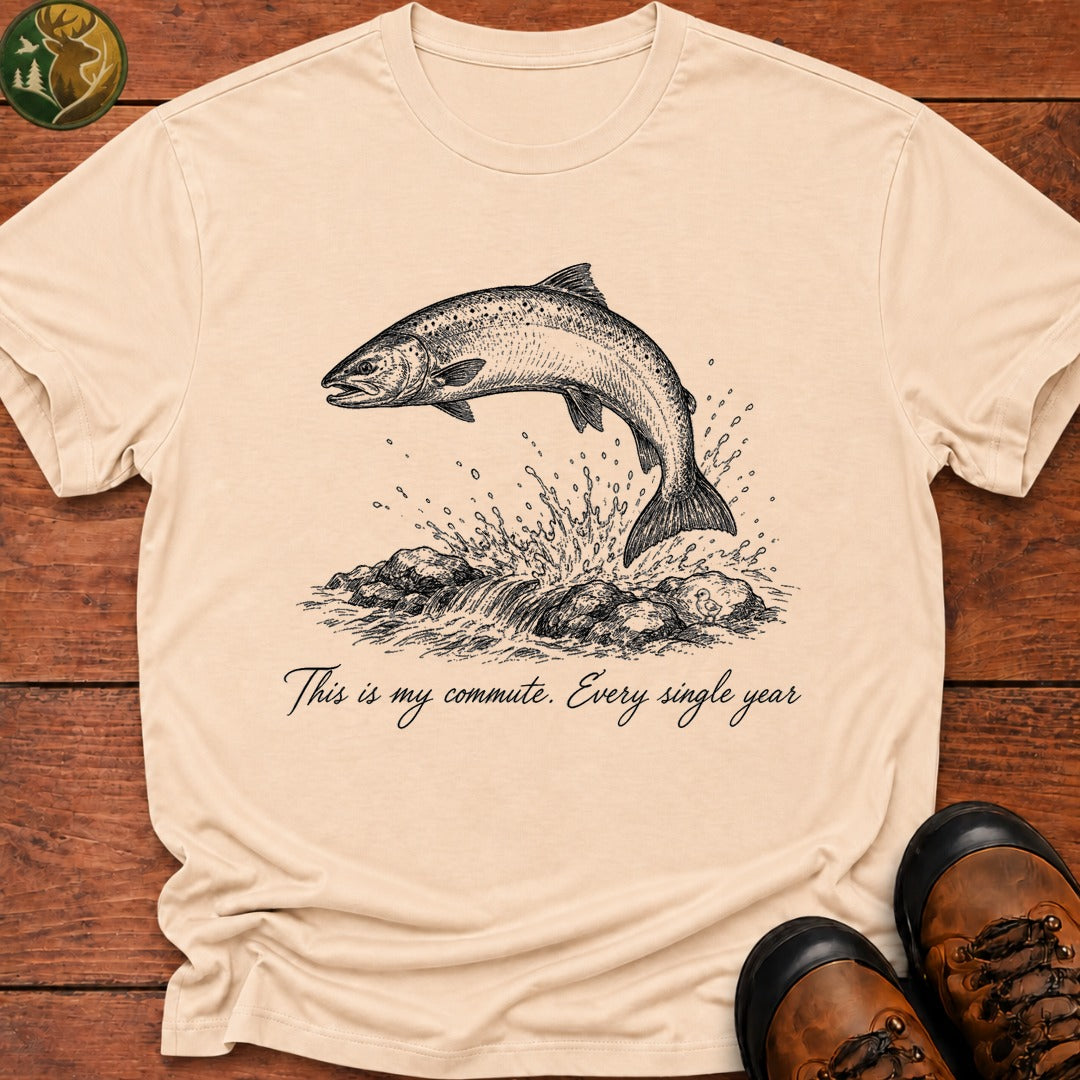 Salmon Commute T Shirt - Ivory