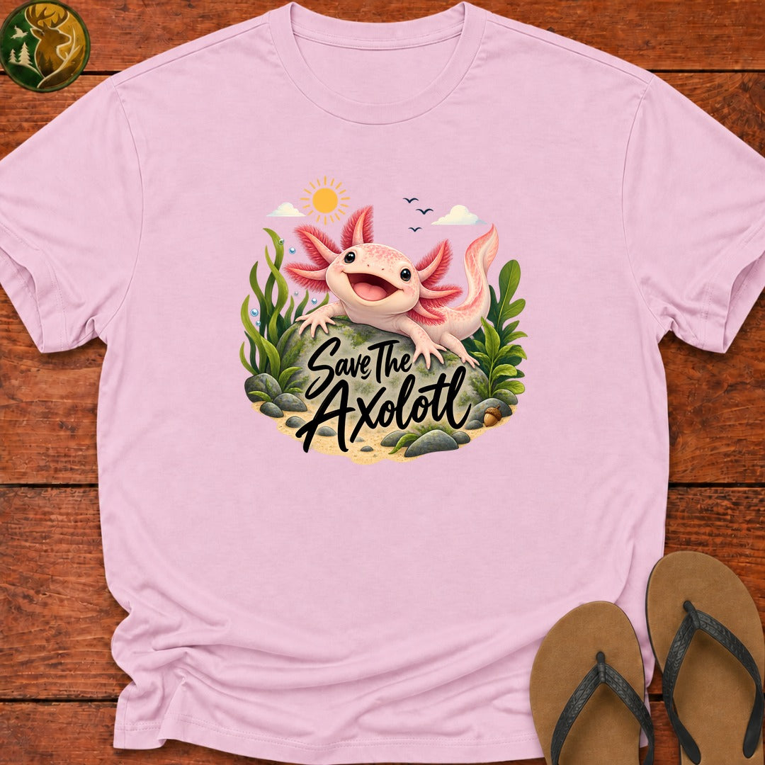 Save The Axolotl Kids T-Shirt - Light Pink