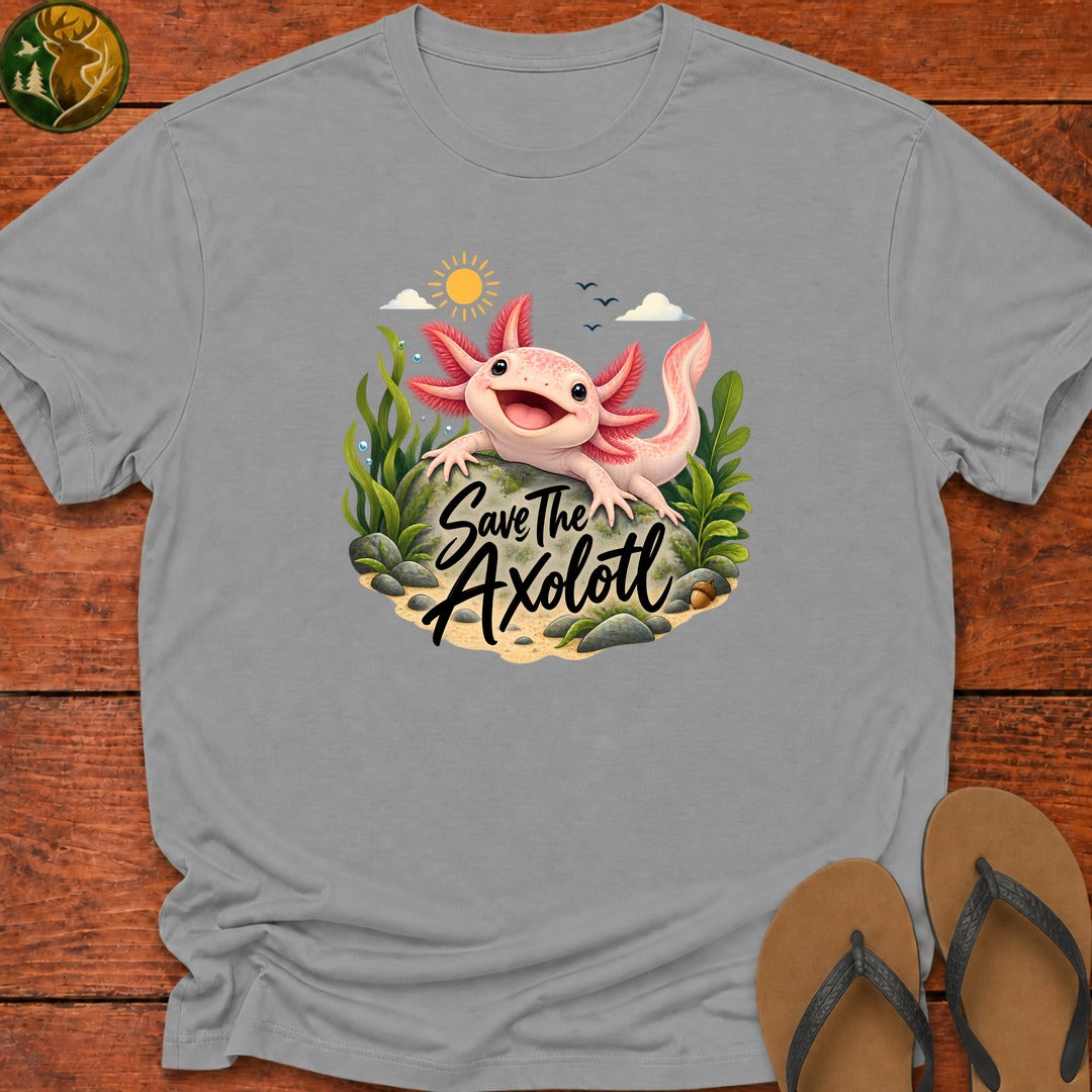 Save The Axolotl Kids T-Shirt - Sport Grey