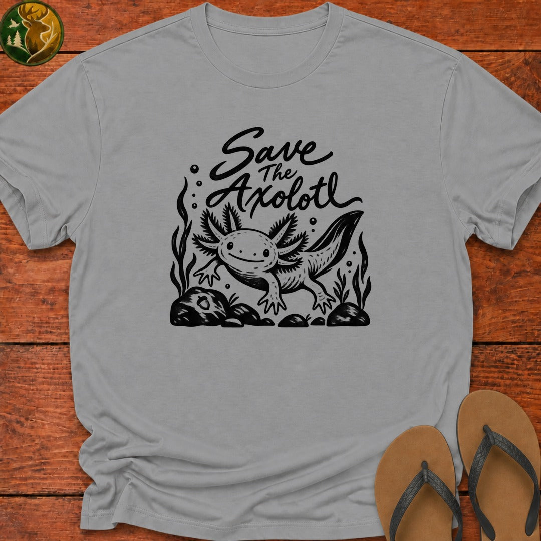 Save The Axolotl Lino Kids T-Shirt - Sport Grey