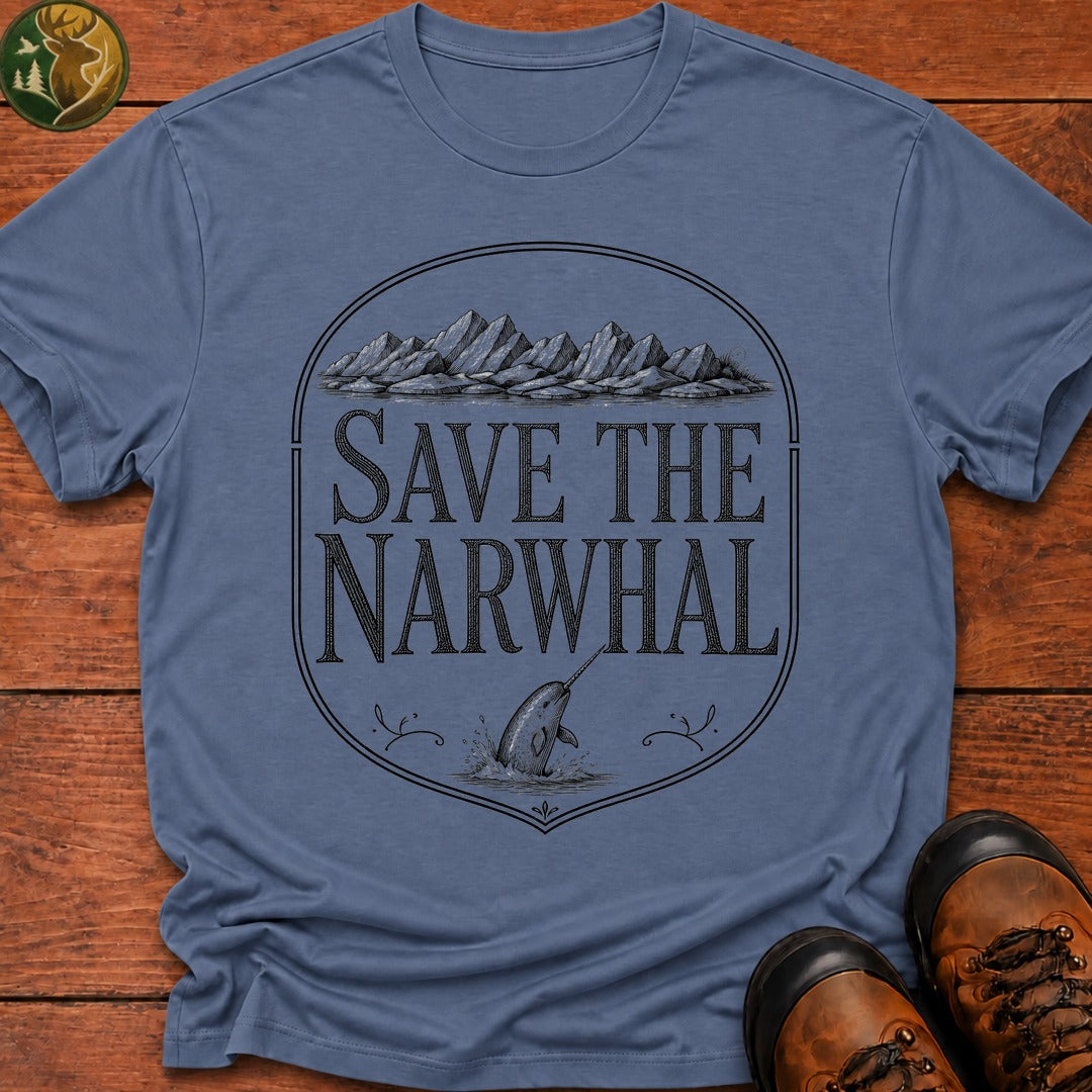 Save The Narwhal T-Shirt - Blue Jean