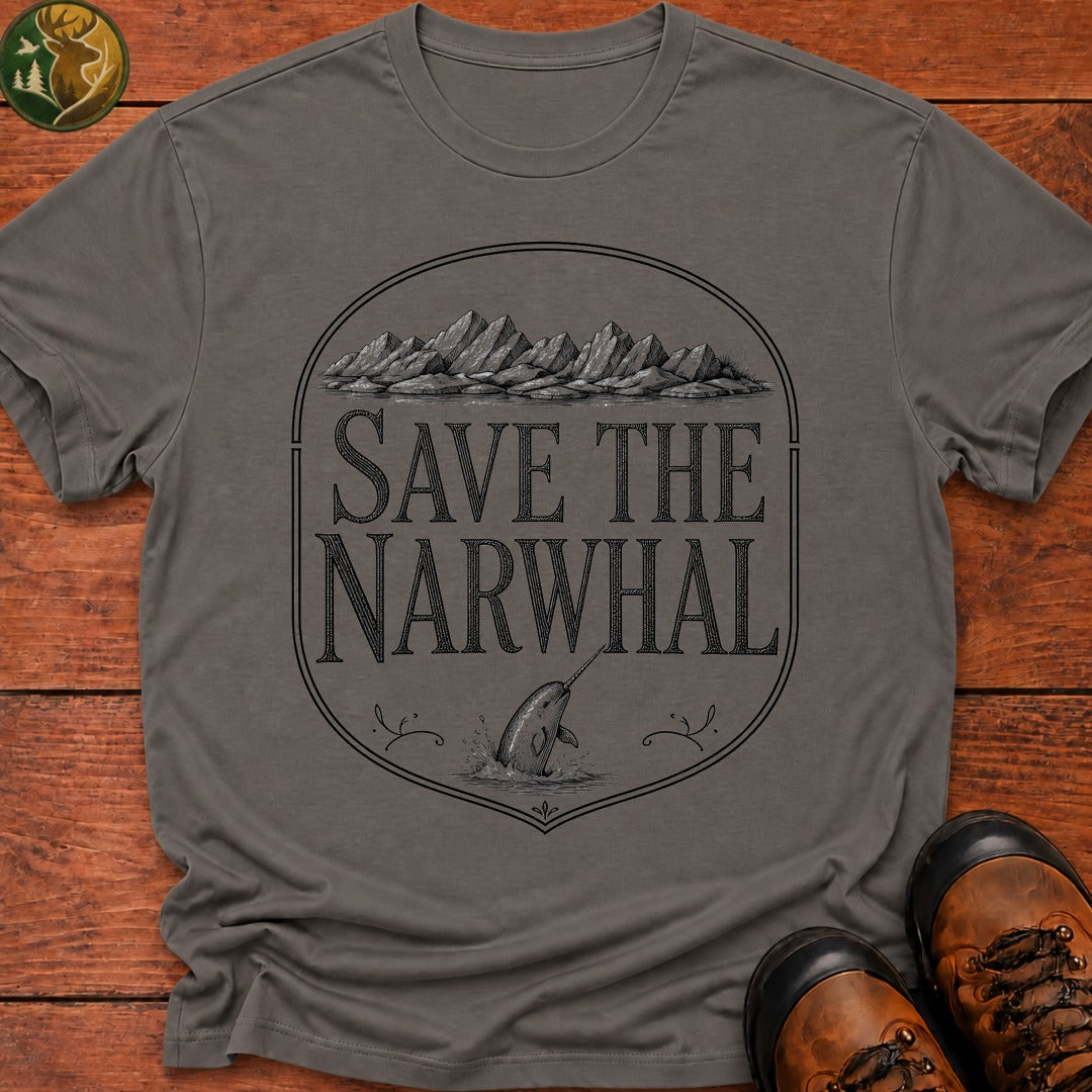 Save The Narwhal T-Shirt - Grey