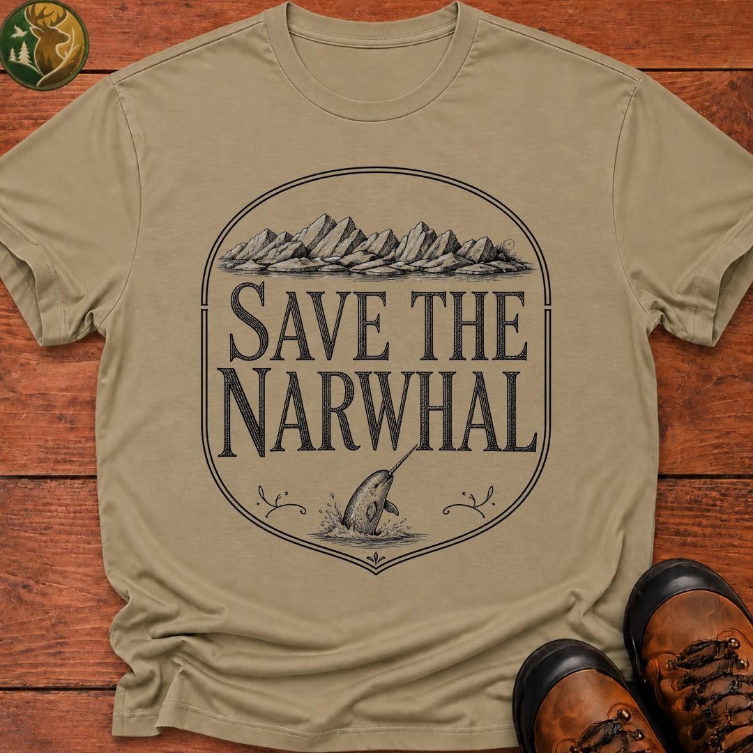 Save The Narwhal T-Shirt - Khaki