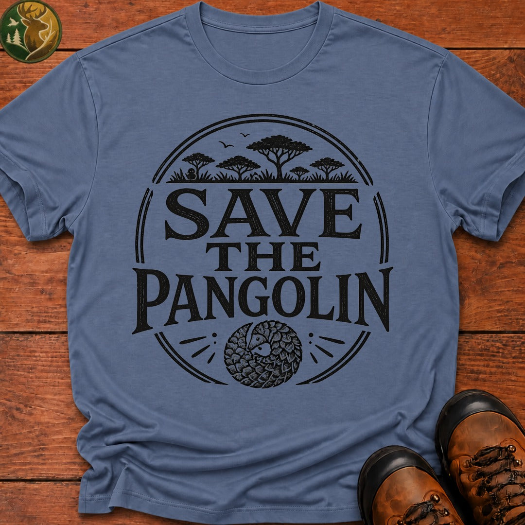 Save The Pangolin T-Shirt - Blue Jean