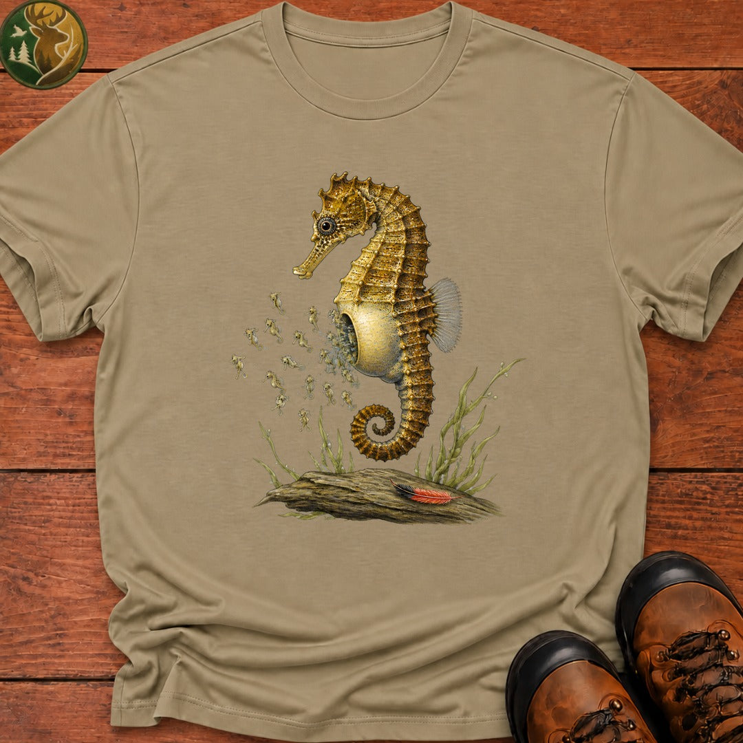 Seahorse Dad T Shirt - Khaki