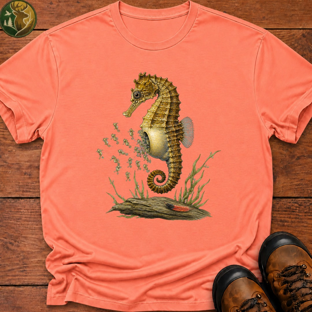 Seahorse Dad T Shirt - Melon