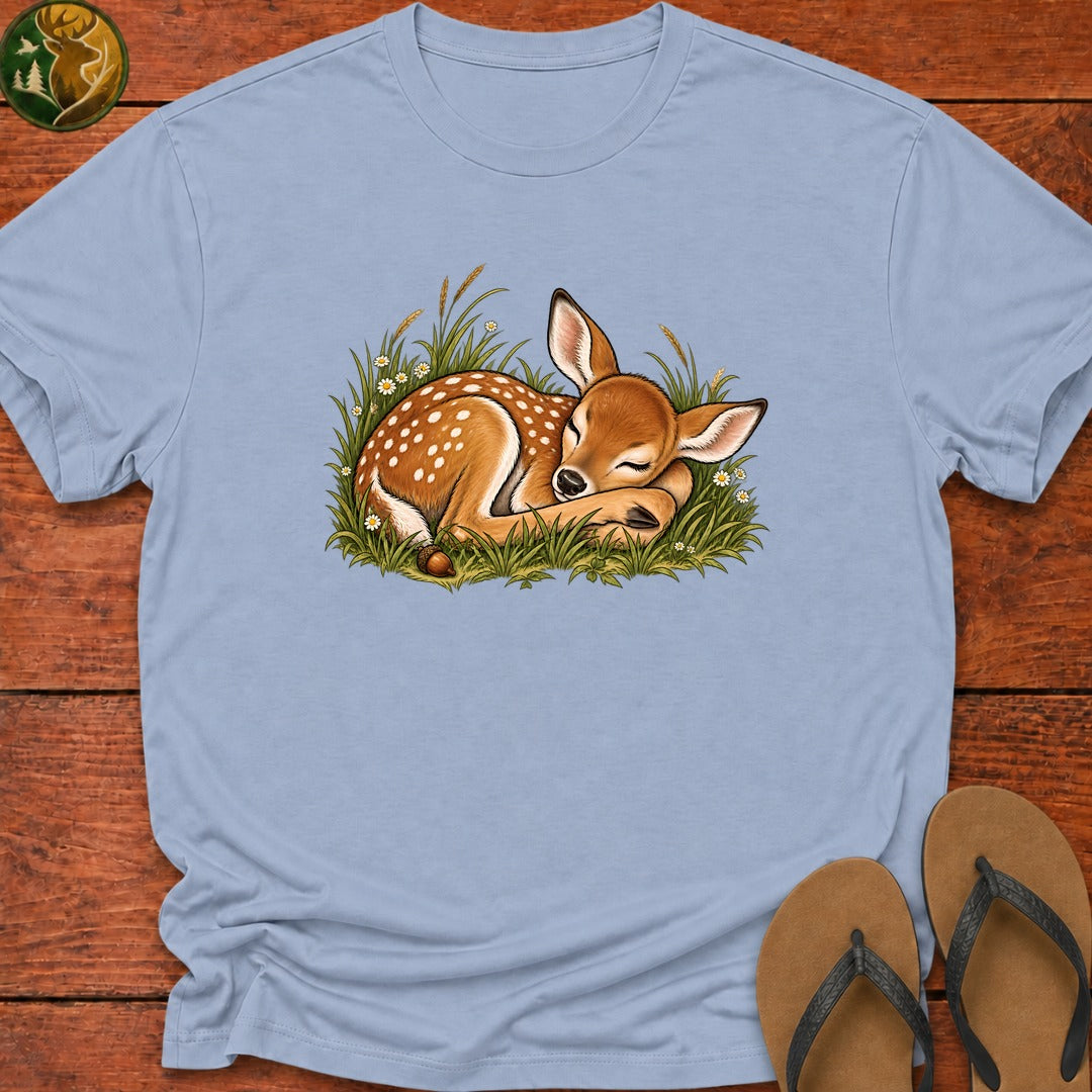 Sleeping Fawn Kids T-Shirt - Light Blue