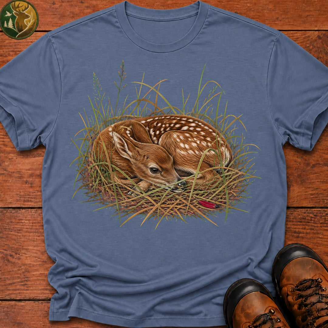 Sleeping Fawn T-Shirt - Blue Jean