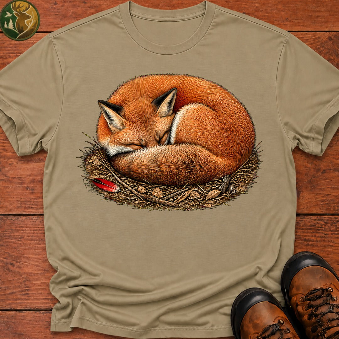 Sleeping Fox T-Shirt - Khaki