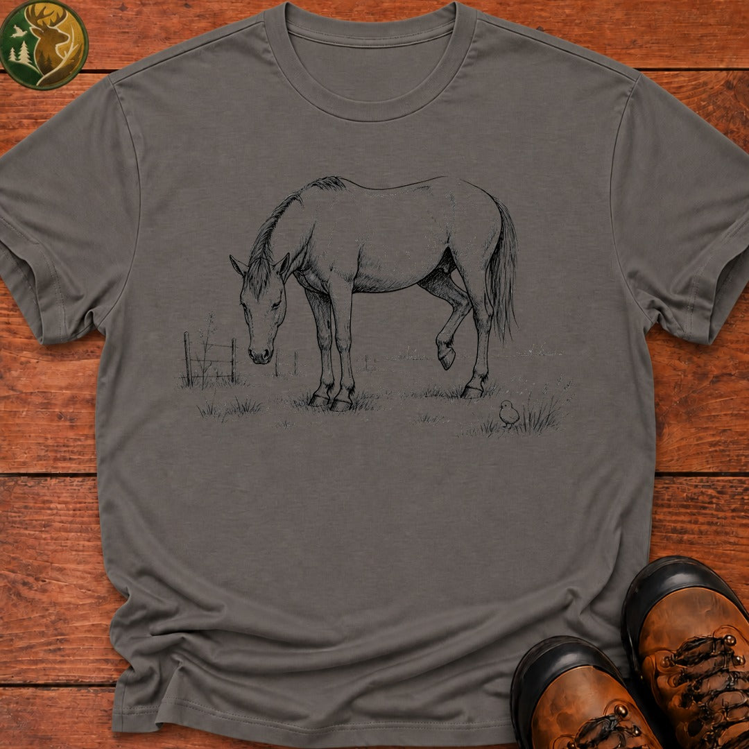 Sleeping Horse T Shirt - Grey