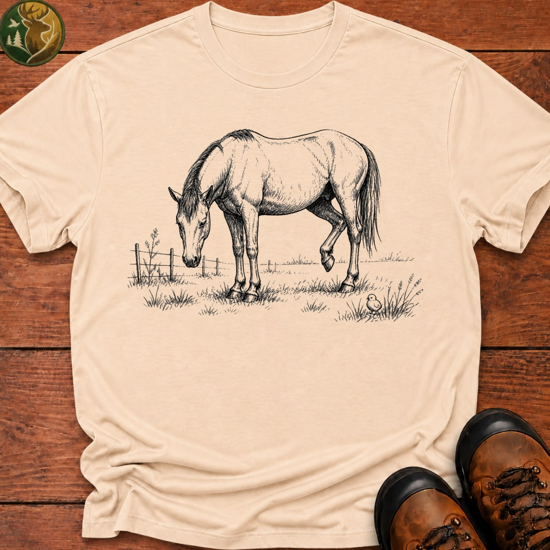 Sleeping Horse T Shirt - Ivory