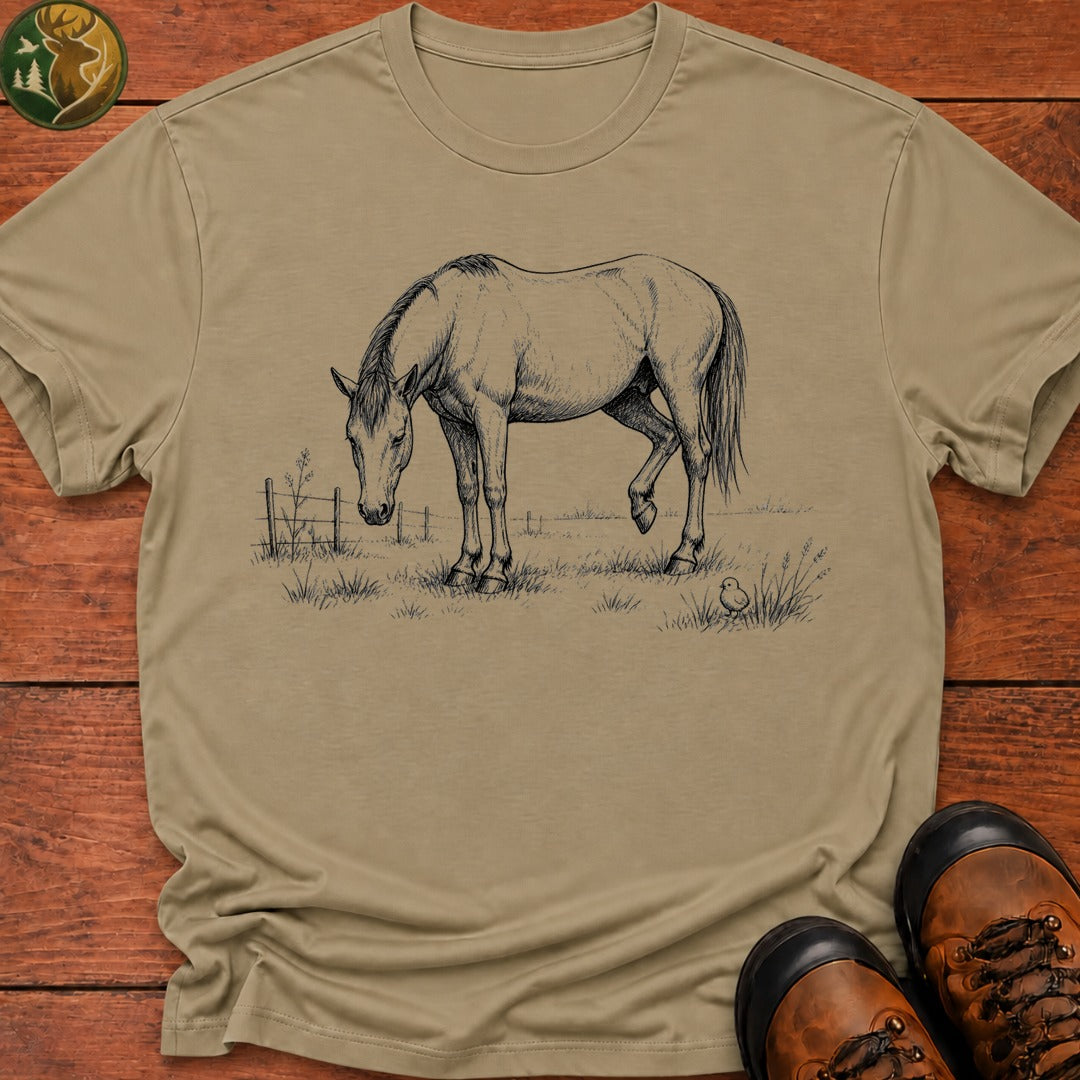 Sleeping Horse T Shirt - Khaki