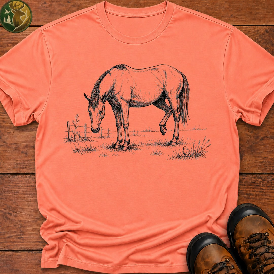 Sleeping Horse T Shirt - Melon