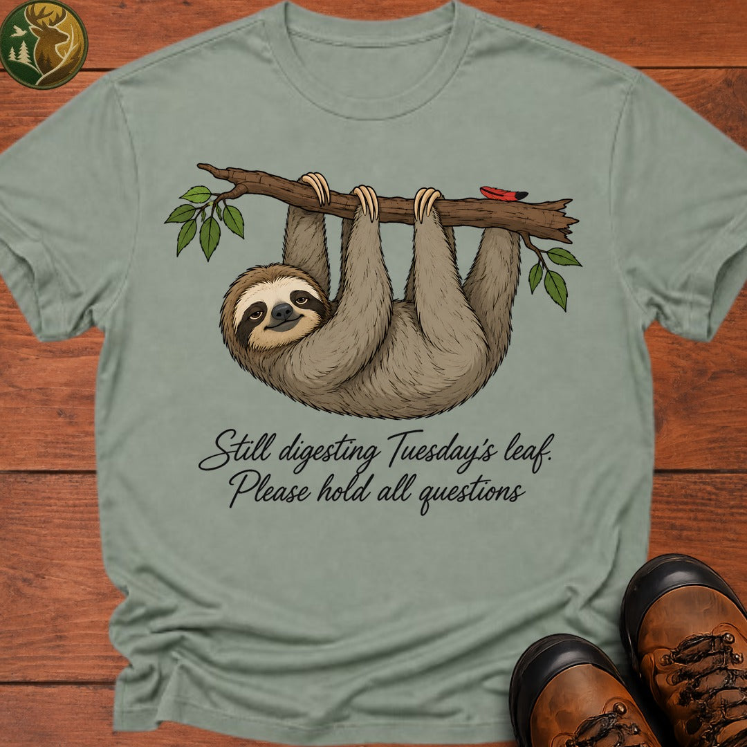 Sloth Still Digesting T Shirt - Bay
