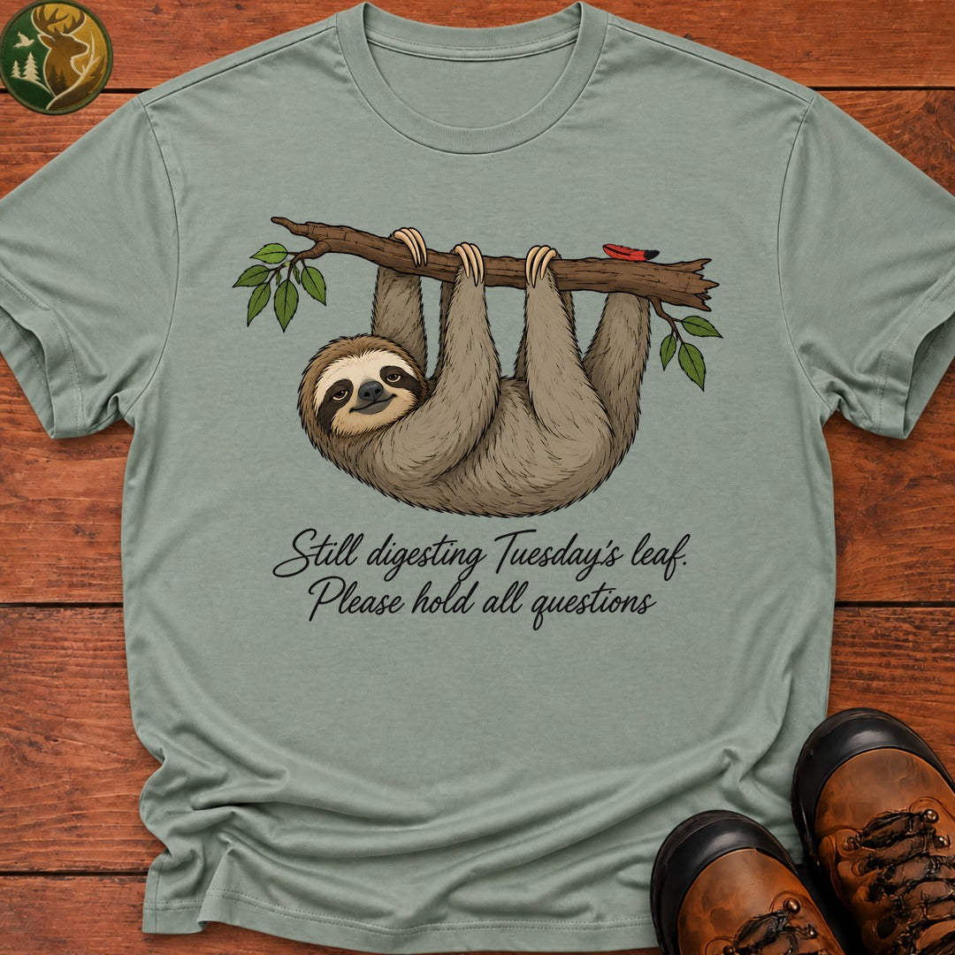 Sloth Still Digesting T Shirt - Bay