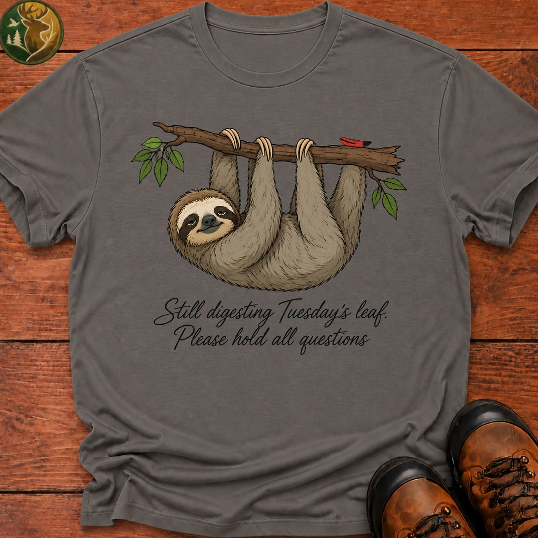 Sloth Still Digesting T Shirt - Grey