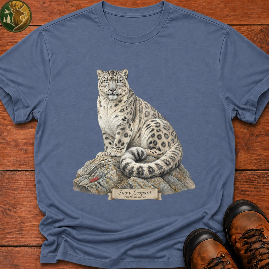 Snow Leopard T-Shirt - Blue Jean